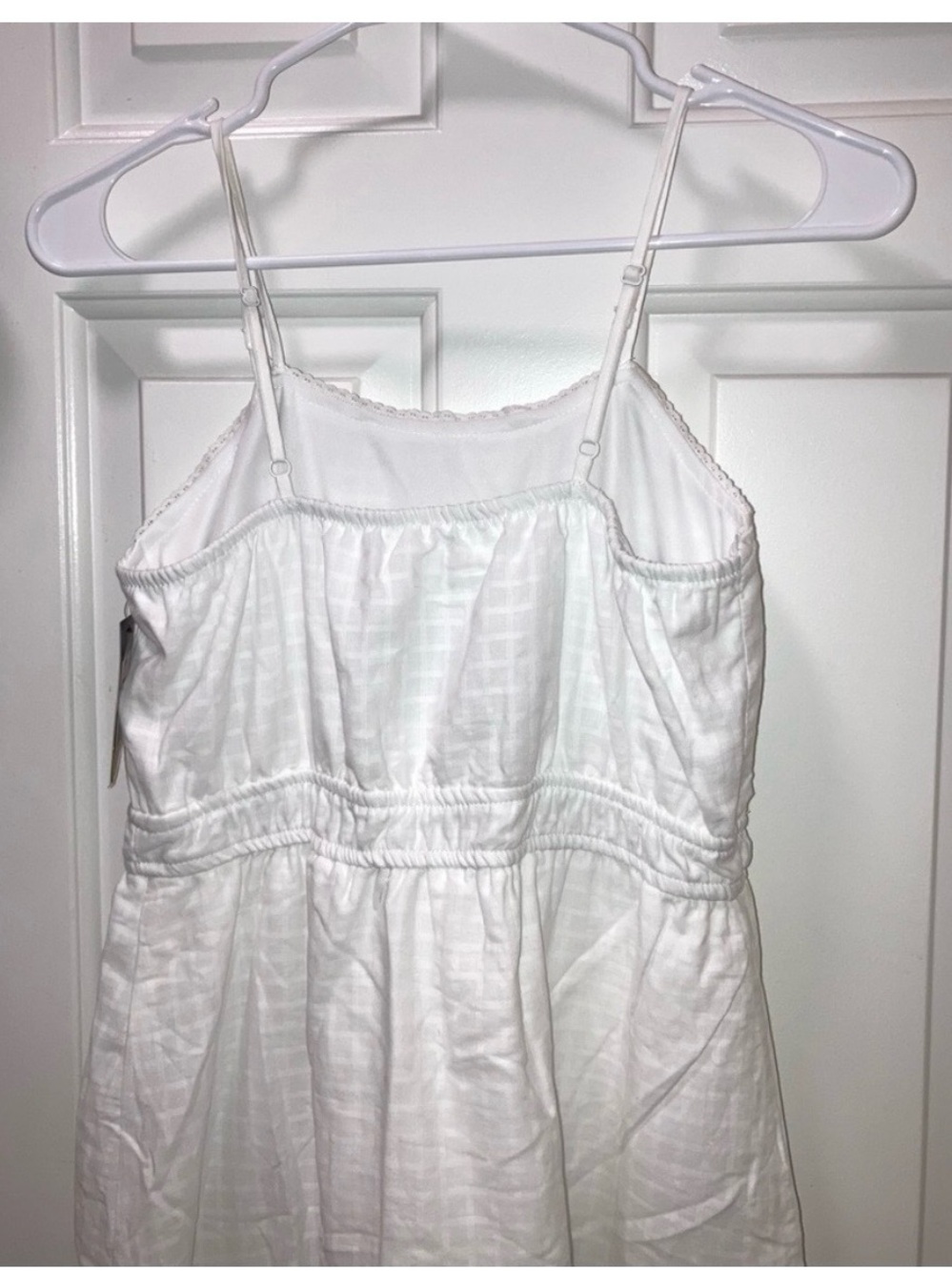 Girls' Ruched Waist Cami Strap Walkthrough Dress - Art Class™ White 
Size XL New - Picture 6 of 7